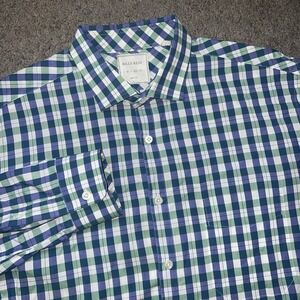 BILLY REID Standard Men's Size XL Blue Plaid Light Cotton Button up Shirt